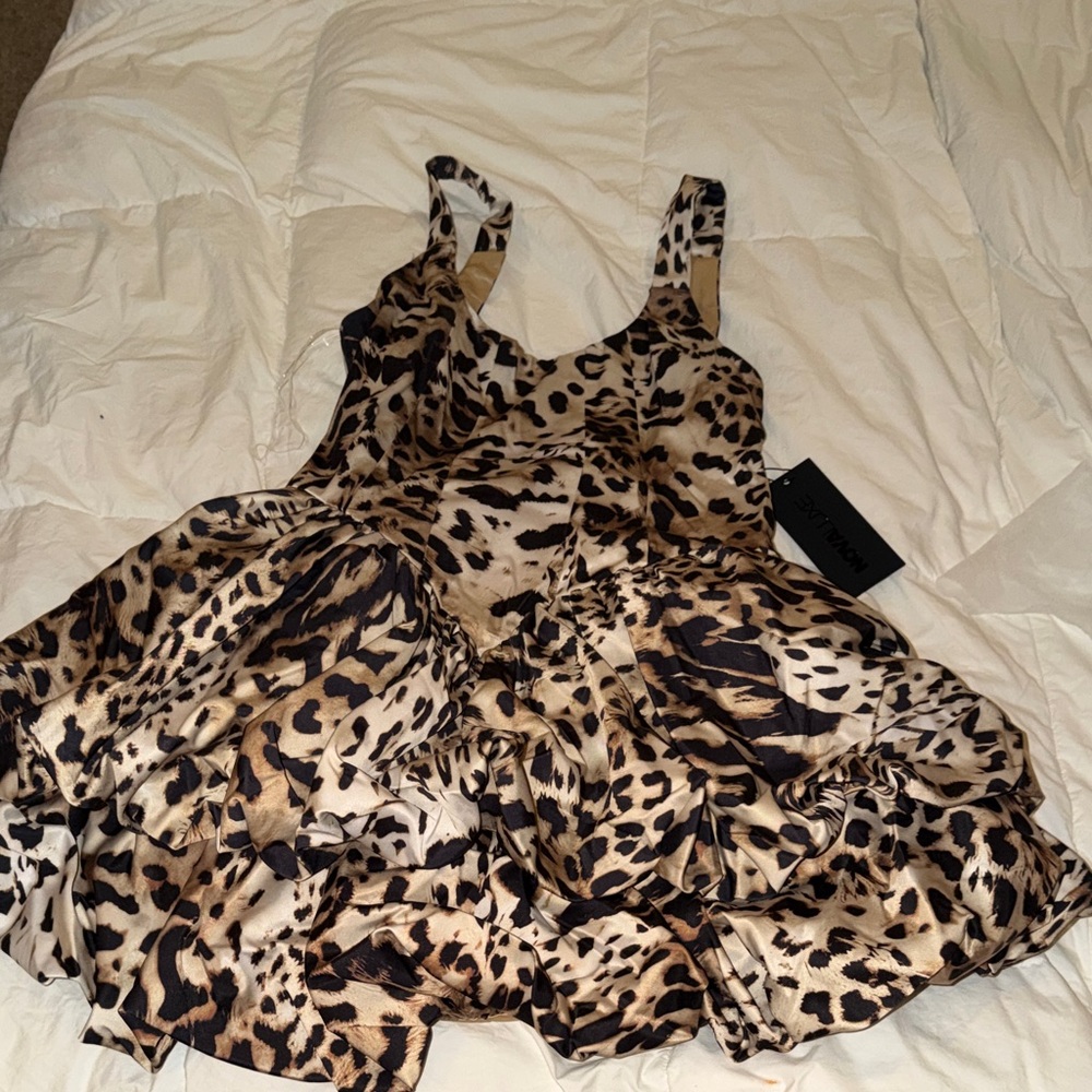 Leopard Print Ruffle Dress